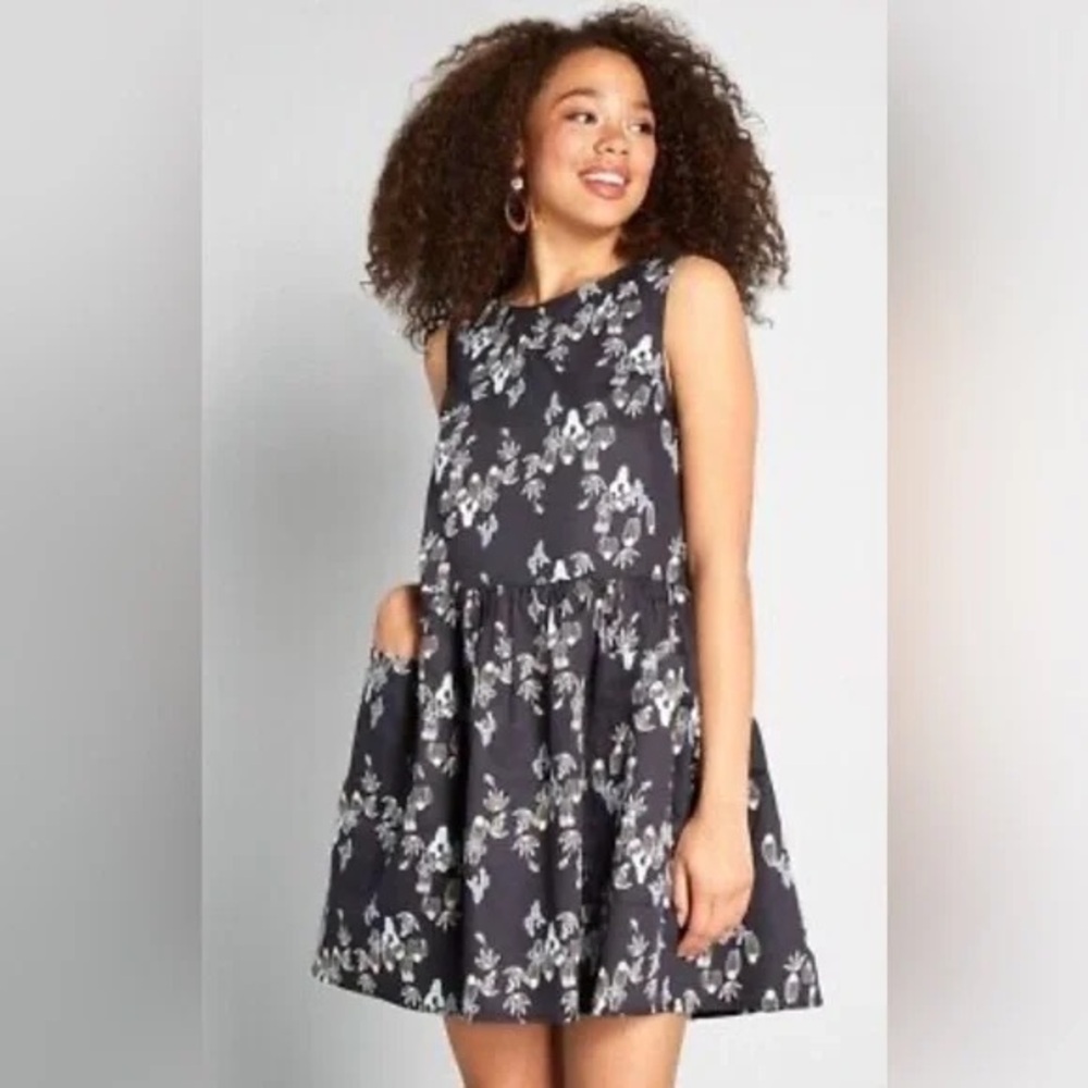 Modcloth Cactus Print Big Pocket Dress
